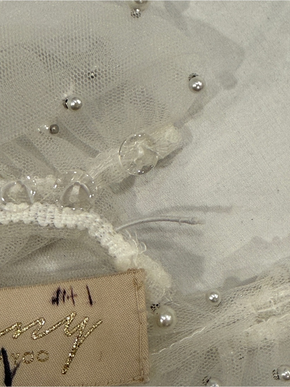NWOT Jenny by Jenny Yoo Allison Pearl Tulle Fingerless Bridal Sleeves Ivory Sz 4 - Picture 8 of 11